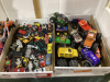 3 FLATS OF SMALL TOYS-MONSTER STYLE TRUCKS, GRAVE DIGGER + - 2