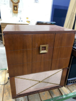 Old Radio Cabinet w/an 8-track Player, Fleetwood Record Player and (3) Speakers