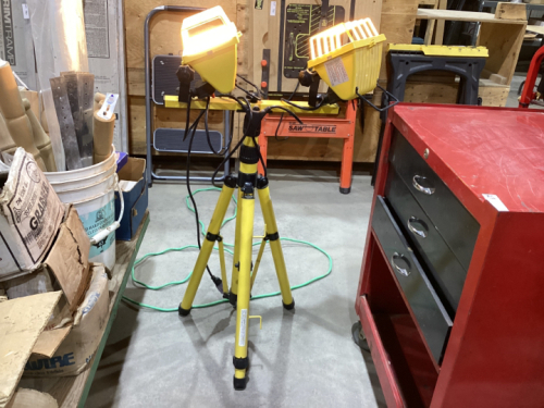 2-WORK LIGHTS ON TRIPOD STAND