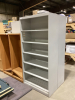 METAL BOOK STYLE SHELVES. 36”X75 1/2” X 17”DEEP