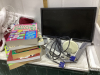 2 PIECES- DELL MONITOR, PLUSHY HEATED THROW + GAME BOOKS