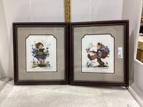 2 CROSS STITCH HUMMEL PICTURES