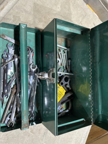 Green toolbox, and contents