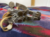 Steel spurs, .10 cent piece decorative