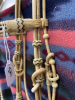 Hand, braided tight, weave raw hide bridal with Lonestar, cricket bit and reins . - 10