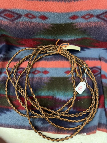 Hand, braided round leather lace lasso