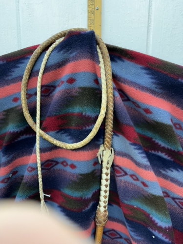 Authentic, 8&rsquo; braided leather bull whip