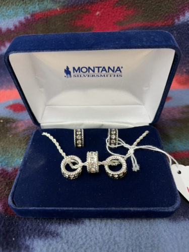 Montana, silver rope, necklace, and earring set