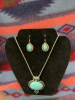 Turquoise, pendant, and earring set - 2