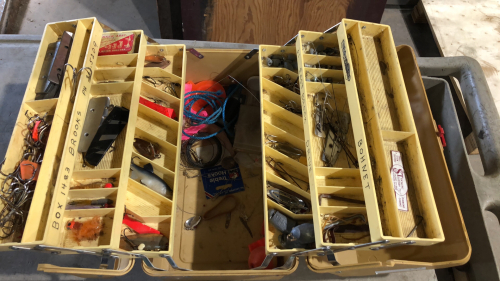 OLD PAL WOOD STREAM TACKLE BOX FULLY LOADED