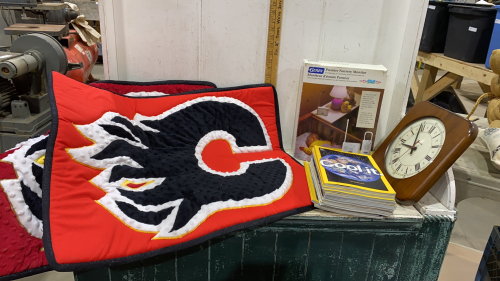 CALGARY FLAME MATS, BABY MONITOR, CLOCK, NATIONAL GEOGRAPHICS