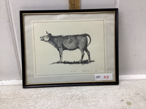 FRAMED COW PICTURE