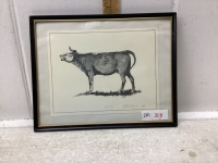 FRAMED COW PICTURE