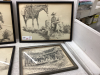 FRAMED WESTERN SKETCHES ( PENCIL AND INK ) - 2