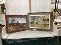 (2) BARNWOOD FRAMED WESTERN STYLE PICTURES