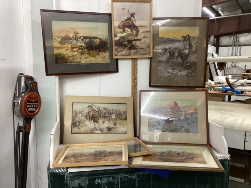 COLLECTION OF CHARLES RUSSELL FRAMED PICTURES