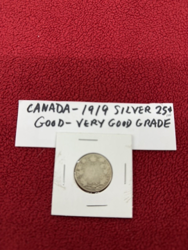 Canada 1919 silver .25 cent piece