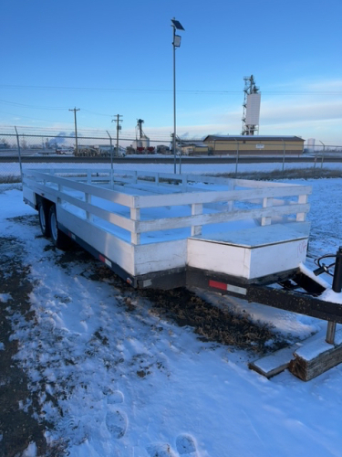 1972 HAICO Bumper pull 22 foot flat bed trailer Model 22