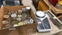 CANNING JARS, BATHROOM SCALE