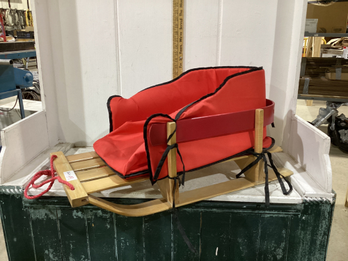 WOOD BABY SLEIGH W/ FOOT COVER