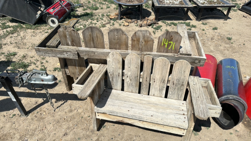 wooden benches