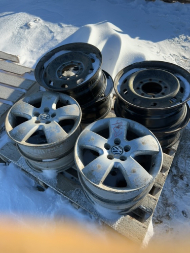 (4) VW 15" aluminum rims & (4) Dodge steel rims