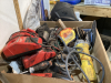 WELDING HELMET, (2) VISORS, CHARGERS, PIPE WRENCH, WORKING DEWALT GRINDER - 2