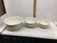 3 POTTERY BOWLS- NO MAKER MARKS