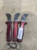 Three Klein stripping knives