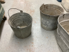 GALVANIZED WASH TUB AND 2 PAILS - 2