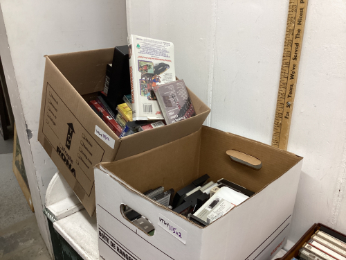 2 BOXES DVD + VHS MOVIES AND CASSETTES