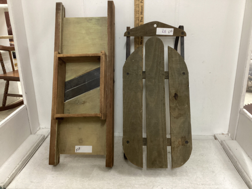 SMALL WOOD SLED AND CABBAGE CUTTER