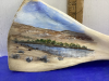 SIGNED LEE CHRISTENSEN HAND PAINTED WESTERN SCENE ON COW BONE - 2