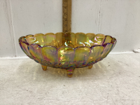 CARNIVAL GLASS FOOTED BOWL