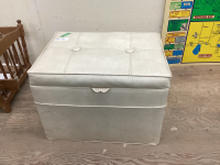 VINTAGE RECORD STORAGE OTTOMAN