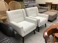 2 IVORY COLOUR OCCASIONAL CHAIRS