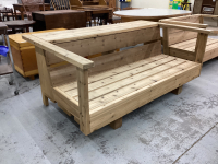 HEAVY DUTY CEDAR BENCH WITH 16” BACK SHELF