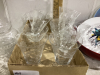 3 BOXES- PRETTY DESSERT GLASS CUPS, PICKLE DISH, COLLECTOR PLATE - 2