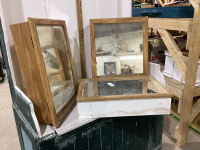 3 MEDICINE CABINETS - 2 WOOD FRAME + 1 METAL FRAME