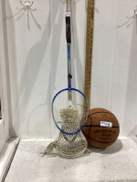 BASKET BALL, BADMINTON RAQUET, LACROSSE STICK