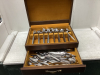 SILVERWARE CHEST WITH STAINLESS FLATWARE