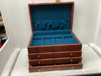 LARGE WOODEN JEWELRY CHEST