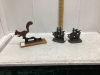 CAST SQUIRREL NUTCRACKER + CAST SHIP BOOK ENDS