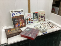 BOX OF ROCKS, ROCK + FOSSIL BOOKS