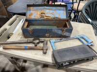 Blue beach, toolbox, and contents