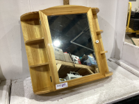 WOOD MEDICINE CABINET WITH MIRROR