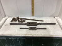 BOX W/ 2 BUTTERFIELD DERBY LINE -DIES #23 + #41, CHAIN COME-A-LONG