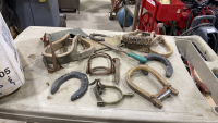 STIRRUPS, RASPS, USED HORSE SHOES