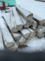 Stack of concrete parking blocks