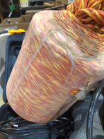 Tub of Sanders sandpaper baling twine